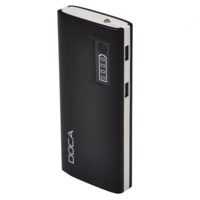 Внешнее зарядное устройство Power Bank DOCA D566II с LED дисплеем (13000mAh), черный ― fonarik.in.ua