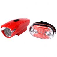 Велофара + задний фонарь для велосипеда KK890 ( 8LED/5LED, 3хAAA), красный