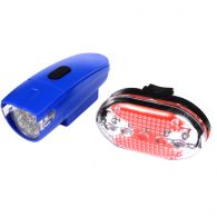 Велофара + задний фонарь для велосипеда KK890 ( 8LED/5LED, 2хAA), синий