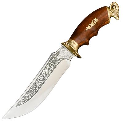 Knife exclusive Sputnik "Argali" (length: 29cm, blade: 15cm), in a leather sheath