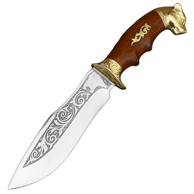 Нож эксклюзивный Спутник "Пантера" (длина: 28cm, лезвие: 15cm), в кожаных ножнах