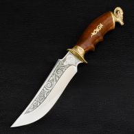 Knife exclusive Sputnik "Argali" (length: 29cm, blade: 15cm), in a leather sheath