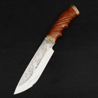 Нож эксклюзивный Спутник "Удачная Охота" (длина: 30cm, лезвие: 17cm), в кожаных ножнах
