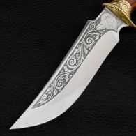 Knife exclusive Sputnik "Argali" (length: 29cm, blade: 15cm), in a leather sheath