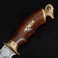 Knife exclusive Sputnik "Argali" (length: 29cm, blade: 15cm), in a leather sheath