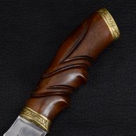 Knife exclusive Спутник "Сarved Tiger" (length: 30cm, blade: 15cm), in a leather sheath