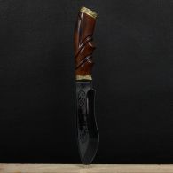 Knife exclusive Спутник "Сarved Tiger" (length: 30cm, blade: 15cm), in a leather sheath