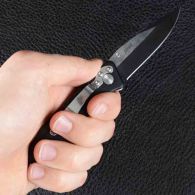 Складной нож TEKUT LK5070, с зажимом (полная длина 17.7см, длина лезвия 7.5см), черный