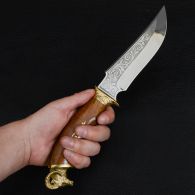 Knife exclusive Sputnik "Argali" (length: 29cm, blade: 15cm), in a leather sheath
