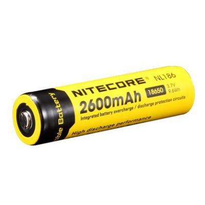 Rechargeable battery Litium Li-Ion 18650 Nitecore 3.7V (2600mAh), protected