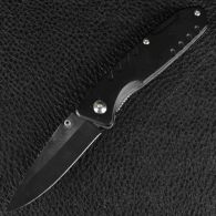 Складной нож TEKUT LK5070, с зажимом (полная длина 17.7см, длина лезвия 7.5см), черный