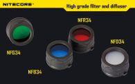 Diffuser filter for flashlights Nitecore NFR34 (34mm), red