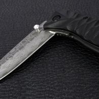 Нож складной Ganzo G620-B2 (длина: 20.5cm, лезвие: 8.8cm) с травлением, черный