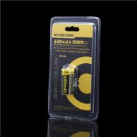 Rechargeable battery Litium Li-Ion CR123A Nitecore NL166 3.7V (650mAh), protected