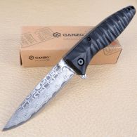 Нож складной Ganzo G620-B2 (длина: 20.5cm, лезвие: 8.8cm) с травлением, черный
