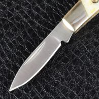 Складной нож TEKUT с двумя лезвиями, рукоятка кость (полная длина 13.6см, длина лезвия 7см)