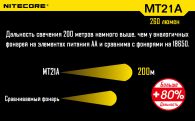 LED Flashlight Nitecore MT21A (Cree XP-E2 R2, 260 lumens, 6 modes, 2xAA)