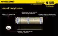 Rechargeable battery Litium Li-Ion 18650 Nitecore NL188 3.7V (3200mAh), protected