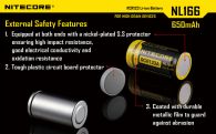 Rechargeable battery Litium Li-Ion CR123A Nitecore NL166 3.7V (650mAh), protected