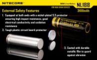 Rechargeable battery Litium Li-Ion 18650 Nitecore NL188 3.7V (3200mAh), protected