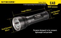 Фонарь Nitecore EA8w (Cree XM-L U2, 900 люмен, 8 режимов, 8xAA), нейтральный белый