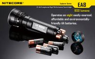 Фонарь Nitecore EA8w (Cree XM-L U2, 900 люмен, 8 режимов, 8xAA), нейтральный белый