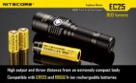 LED Flashlight Nitecore EC25w COBRA (CREE XM-L2 T6, 860 lumen, 8 modes, 1x18650), neutral white