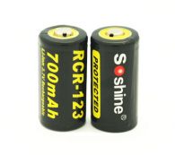 Аккумулятор литиевый Li-Ion CR123A / 16340 Soshine 3.7V (700mAh), защищенный