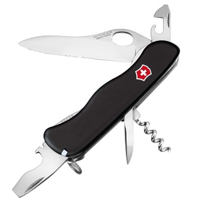 Нож складной, мультитул Victorinox Nomad One Hand (111мм, 11 функций), черный 0.8353.MW3 ― fonarik.in.ua