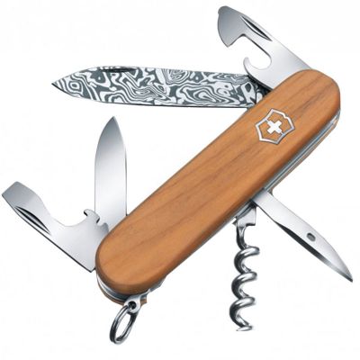 Нож складной, мультитул Victorinox Spartan Damascus (91мм, 12 функций), дерево 1.3601.J14 ― fonarik.in.ua