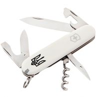 Нож складной, мультитул Victorinox Spartan Ukraine Трезубец (91мм, 12 функций), белый 1.3603.7R1