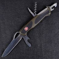 Нож складной, мультитул Victorinox Rangergrip 61 Onehand (130мм,11 функций),зелено-черный 0.9553.MC4
